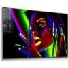 Neon Woman Abstract Print Tempered Glass Wall Art 100% Made in Australia Ready to Hang - Image 4
