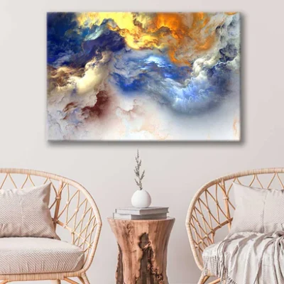 Bella Home Cloud Colorful Abstract Print Canvas Ready to hang