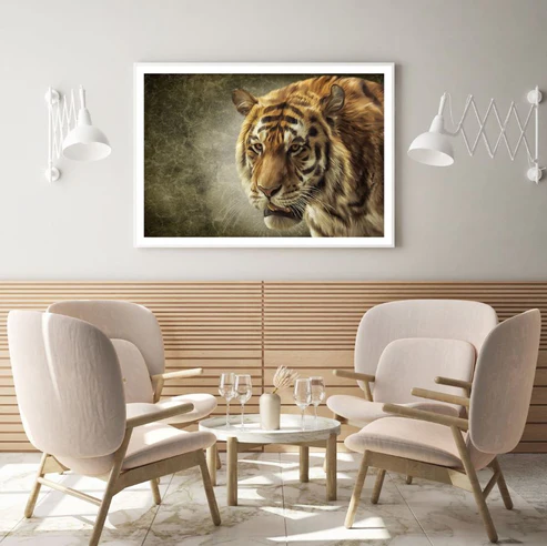 Tiger Portrait Oil Painting Home Decor Premium Quality Poster Print Choose Your Sizes