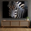 Equus Zebra Closeup B&W Print Tempered Glass Wall Art 100% Made in Australia Ready to Hang - Image 2