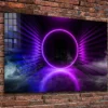 Neon Digital Abstract Print Tempered Glass Wall Art 100% Made in Australia Ready to Hang