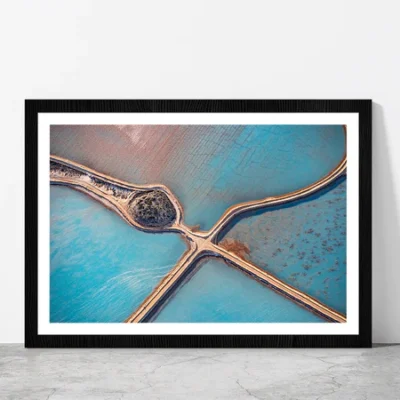 Aerial Of Salt Works Australia Glass Framed Wall Art, Ready to Hang Quality Print
