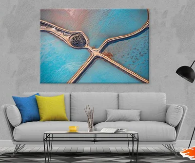 Aerial Of Salt Works Australia Print 100% Australian Made