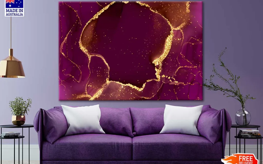 Cut Glowing Golden Circles Alcohol Ink Print 100% Australian Made