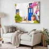 Bella Home White Blue Door Architecture View Print Canvas Ready to hang - Image 2