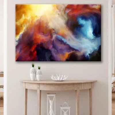 Bella Home Colourful Misty Abstract Digital Print Canvas Ready to hang