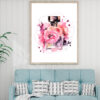 Pink Beige Flowers & Perfume Home Decor Premium Quality Poster Print Choose Your Sizes - Image 2