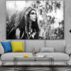Indian Native Girl with Feather Headdress B&W Photograph Print 100% Australian Made