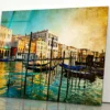Boat On Lake Amazing Venice - Artwork in Painting Style Acrylic Glass Print Tempered Glass Wall Art 100% Made in Australia Ready to Hang