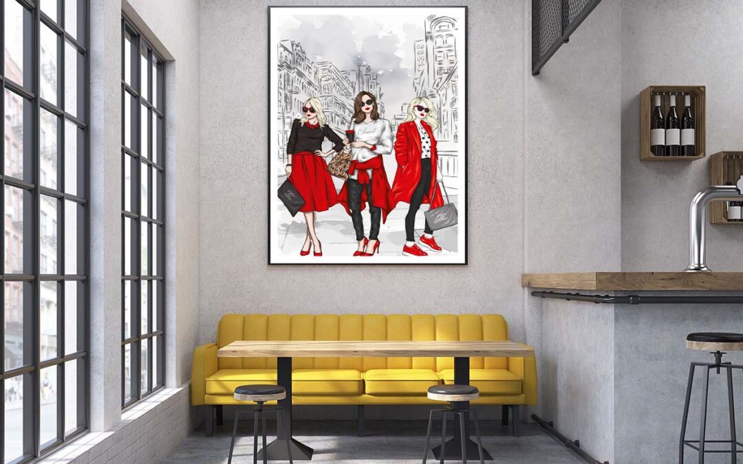 Stylish Women with Fashion Store Design Home Decor Premium Quality Poster Print Choose Your Sizes
