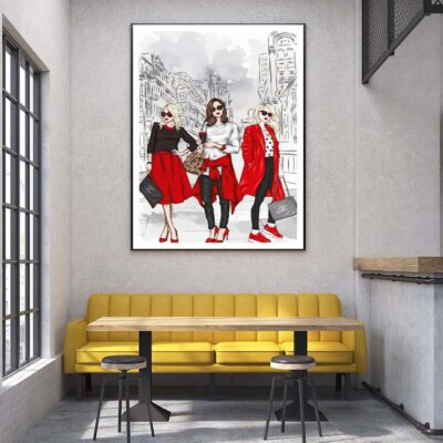 Stylish Women with Fashion Store Design Home Decor Premium Quality Poster Print Choose Your Sizes