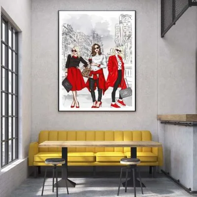 Stylish Women with Fashion Store Design Home Decor Premium Quality Poster Print Choose Your Sizes