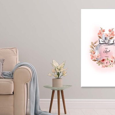 Luxury Perfume with Light Pink Flowers Print 100% Australian Made