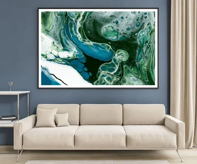 Green & Blue Marble Abstract Design Home Decor Premium Quality Poster Print Choose Your Sizes