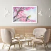 Bird on Pink Floral Tree Painting Home Decor Premium Quality Poster Print Choose Your Sizes