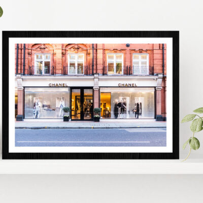 Fashion Store View in New Bond Street Photograph Glass Framed Wall Art, Ready to Hang Quality Print