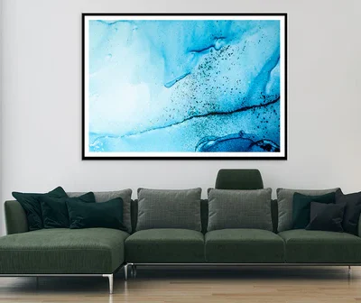 Blue & White Abstract Design Home Decor Premium Quality Poster Print Choose Your Sizes