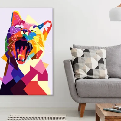 Colorful Cat Abstract Design Print 100% Australian Made