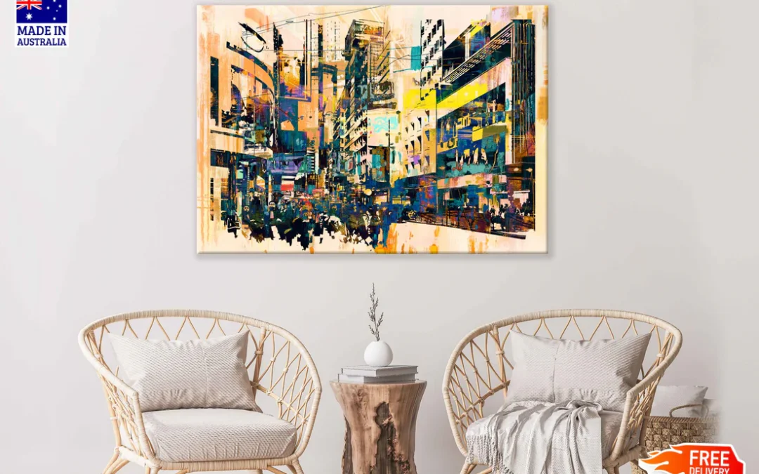 Cityscape Abstract Painting Art Print 100% Australian Made