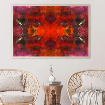 Pink with Red Watercolor Abstract Design Home Decor Premium Quality Poster Print Choose Your Sizes
