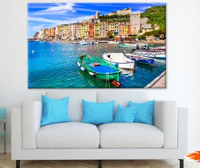 Beautiful Coastal Town Portovenere in "Cinque Terre" National Park in Liguria, Italy Print 100% Australian Made