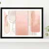 Pink & Ivory Abstract Print Set Glass Framed Wall Art, Ready to Hang Quality Print