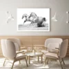 Horses Running B&W Photograph Home Decor Premium Quality Poster Print Choose Your Sizes