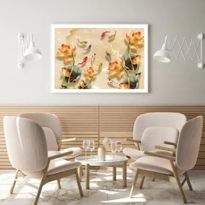 Colorful Fish & Flowers 3D Design Home Decor Premium Quality Poster Print Choose Your Sizes