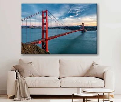 Bella Home Golden Gate Bridge in USA Aerial Print Canvas Ready to hang