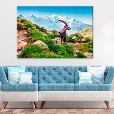 Alpine Ibex On Mont Blanc Misty Print 100% Australian Made