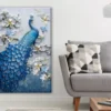 Peacock & Flowers 3D Design Print 100% Australian Made