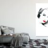 Makeup Woman Face B&W Watercolor Painting Print 100% Australian Made - Image 2