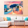 Sunset On Famous Greek Resort Print 100% Australian Made