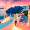 Sunset On Famous Greek Resort Print 100% Australian Made - Image 3