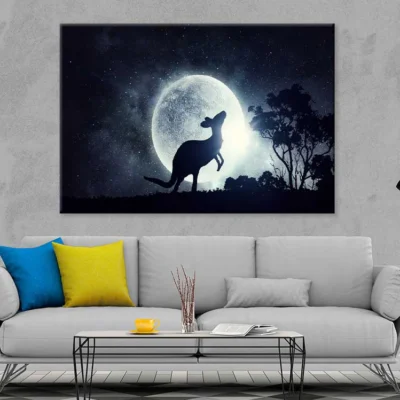 Full Moon Sky & Kangaroo View Photograph Print 100% Australian Made