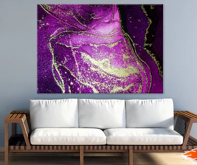 Purple & White Abstract Design Print 100% Australian Made