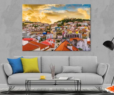 Skyline Sao Jorge Castle Lisbon Print 100% Australian Made