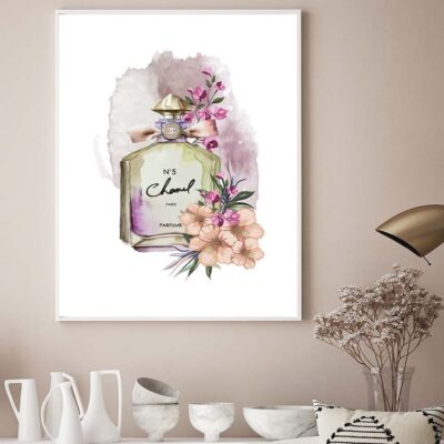 Green Peach Colored Fashion Bottle Design Home Decor Premium Quality Poster Print Choose Your Sizes