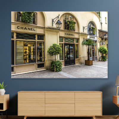 Luxury Fashion Store with Green Plants Print Canvas Ready to hang