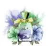 Perfume Bottle with Green Blue Flowers Print 100% Australian Made - Image 3