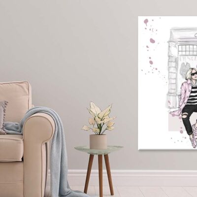 Fashion Girl with Bag Fashion Store Art Print 100% Australian Made