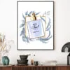 Grey Leaves & Perfume Bottle Home Decor Premium Quality Poster Print Choose Your Sizes