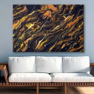 Bella Home Dark Brown Black Abstract Acrylic Print Canvas Ready to hang