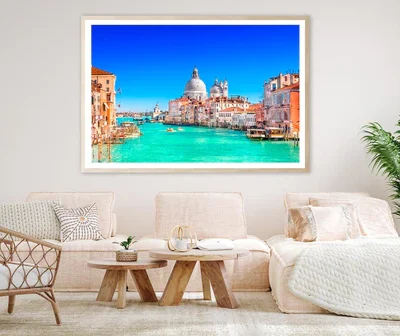 Canal With Boats and Buildings in The Background Home Decor Premium Quality Poster Print Choose Your Sizes