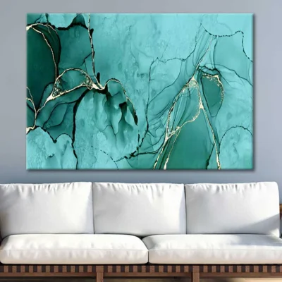 Teal Abstract Alcohol Ink Print 100% Australian Made