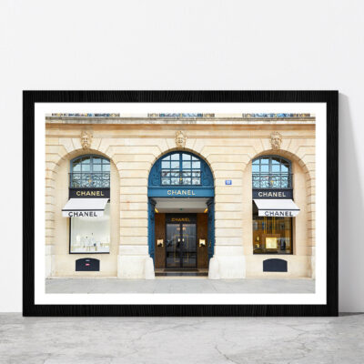 Fashion Store in Vendome in Paris Photograph Glass Framed Wall Art, Ready to Hang Quality Print