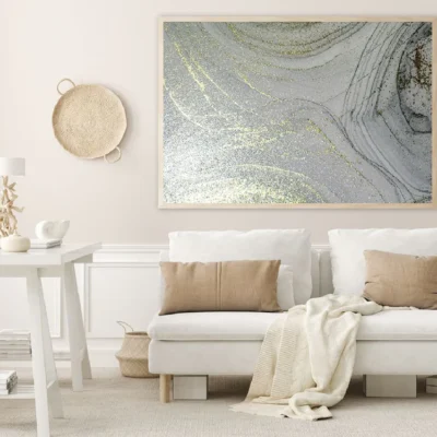 Grey & Gold Fluid Abstract Design Home Decor Premium Quality Poster Print Choose Your Sizes