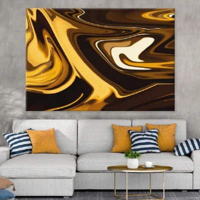 Brown Gold & Yellow Abstract Design Print 100% Australian Made