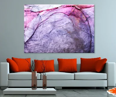 Pink Purple & Gold Line Abstract Design Print 100% Australian Made