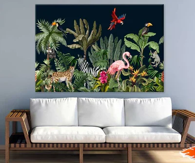 Animals Birds on Dark Forest Art Print 100% Australian Made